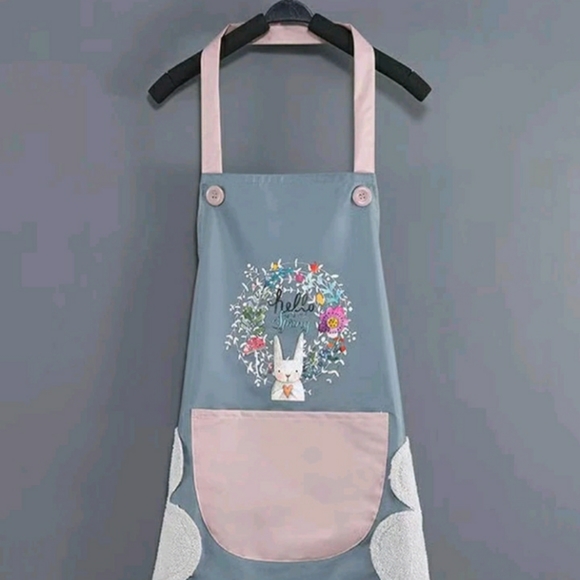 4/$40 New Blue Bunny Print Apron - Size O/S - Picture 5 of 12
